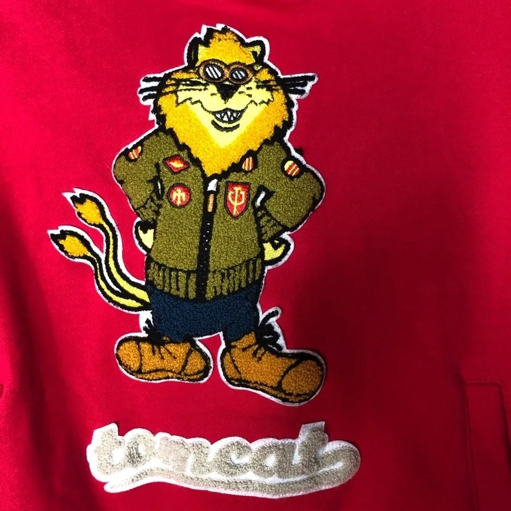 Top Gun ‘An American Icon’ Tomcat By’s Red Pull Over Hoodie SZ M.